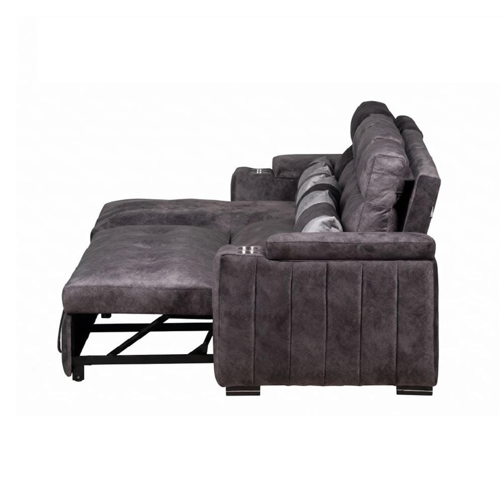 โซฟาเข้ามุมซ้าย AS FURNITURE KENZO DGYU40R สีเทาเข้ม
