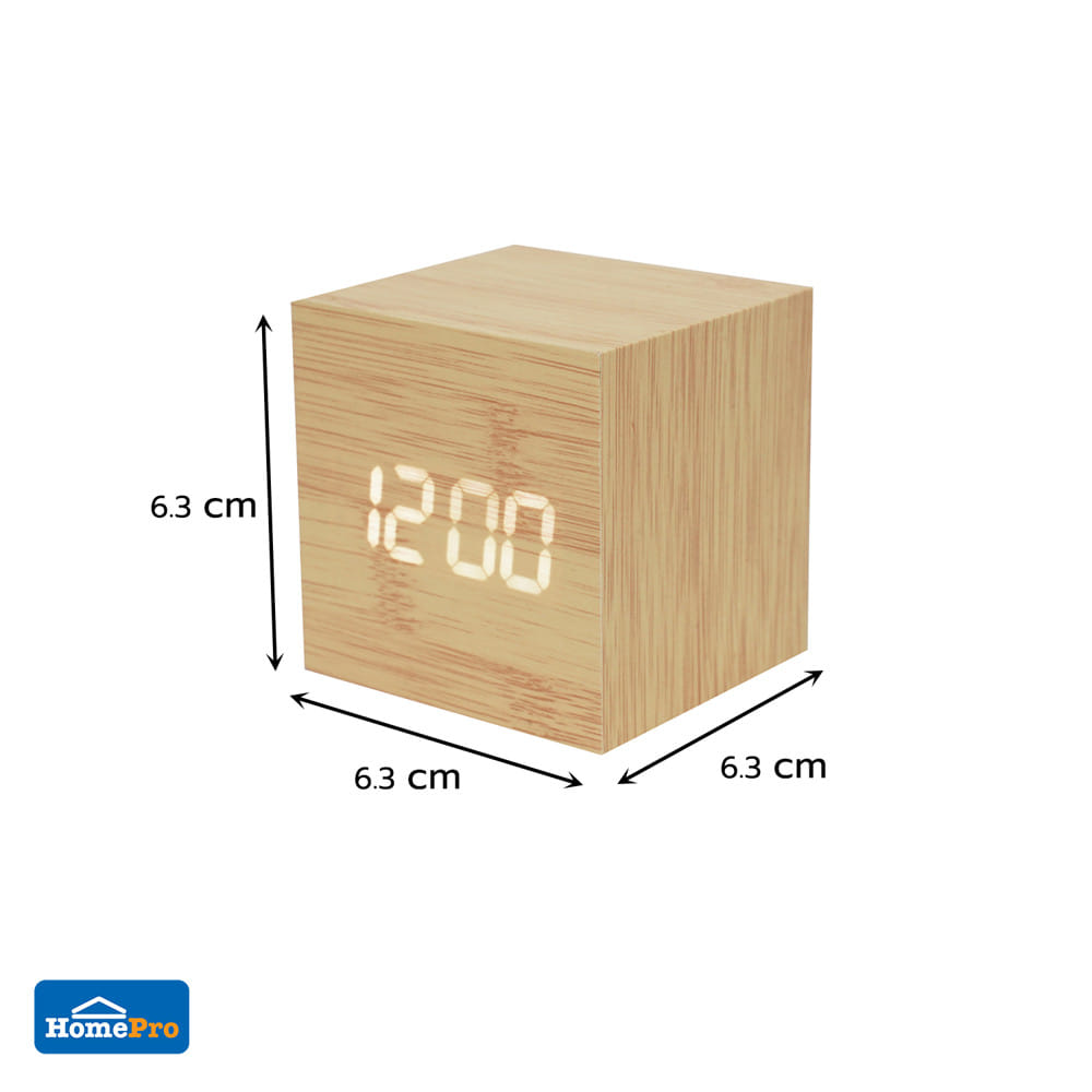 นาฬิกาดิจิทัล LED SNAZZ 26EC-7 2.5x2.5 นิ้ว สีน้ำตาล