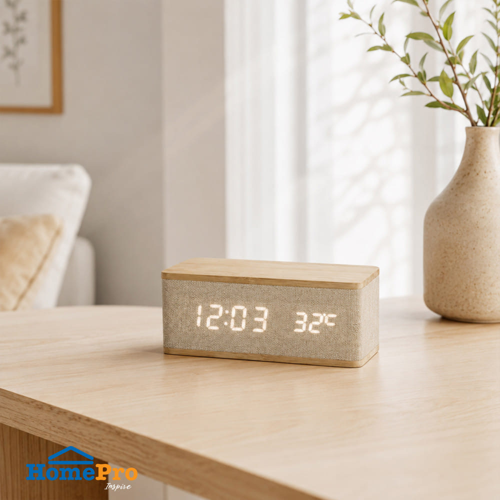 นาฬิกาดิจิทัล LED SNAZZ 26EC-5 5.9x2.7 นิ้ว สีน้ำตาล