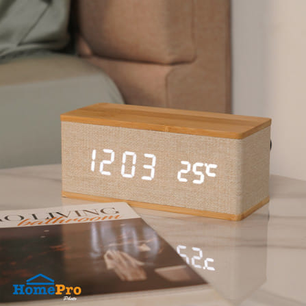 นาฬิกาดิจิทัล LED SNAZZ 26EC-5 5.9x2.7 นิ้ว สีน้ำตาล_5