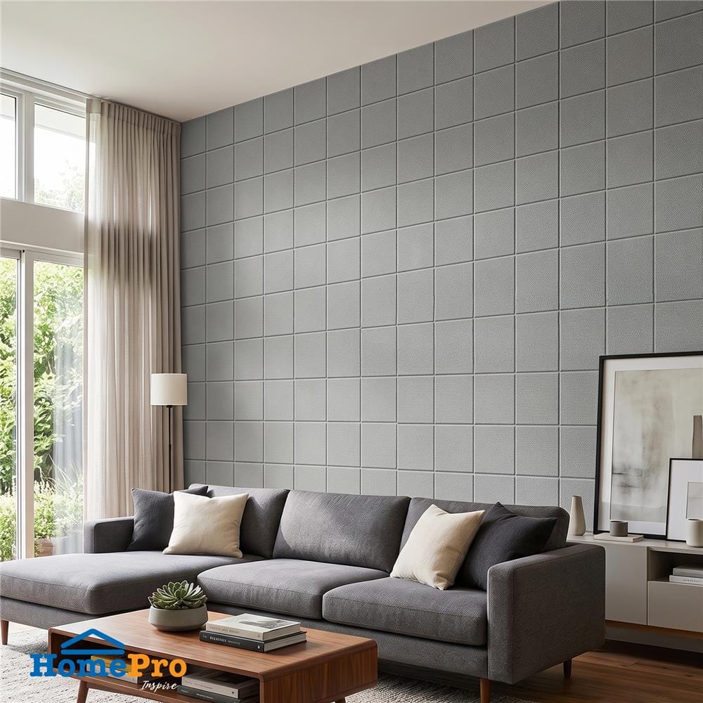 สติ๊กเกอร์โฟม HOME LIVING STYLE SOFT 35x35 ซม. สีเทา