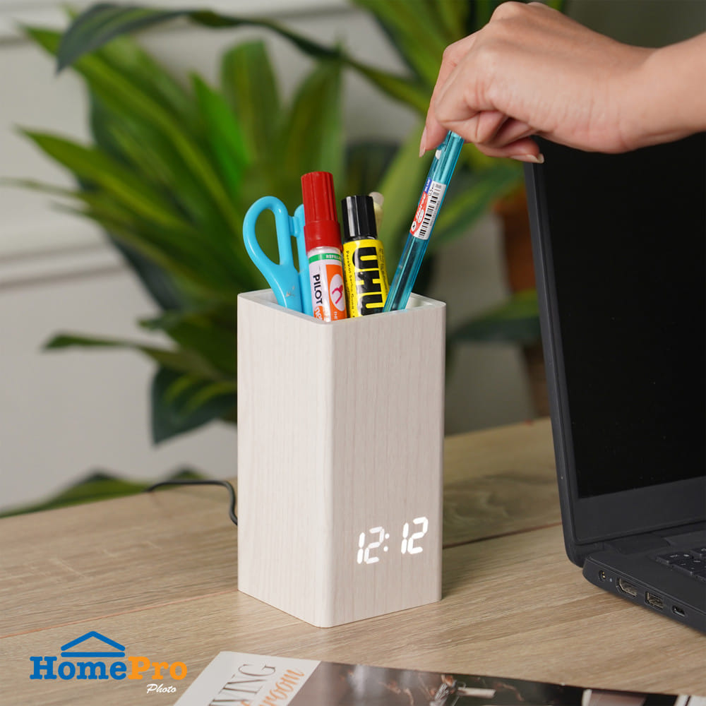 นาฬิกาดิจิทัล LED SNAZZ 26EC-1 2.7x5.5 นิ้ว สีขาว