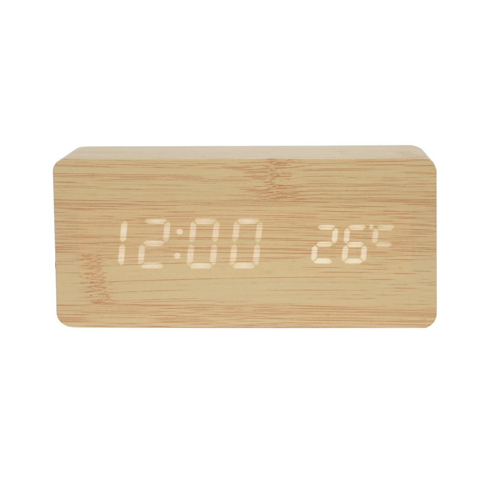 นาฬิกาดิจิทัล LED SNAZZ 26EC-4 5.9x2.7 นิ้ว สีน้ำตาล