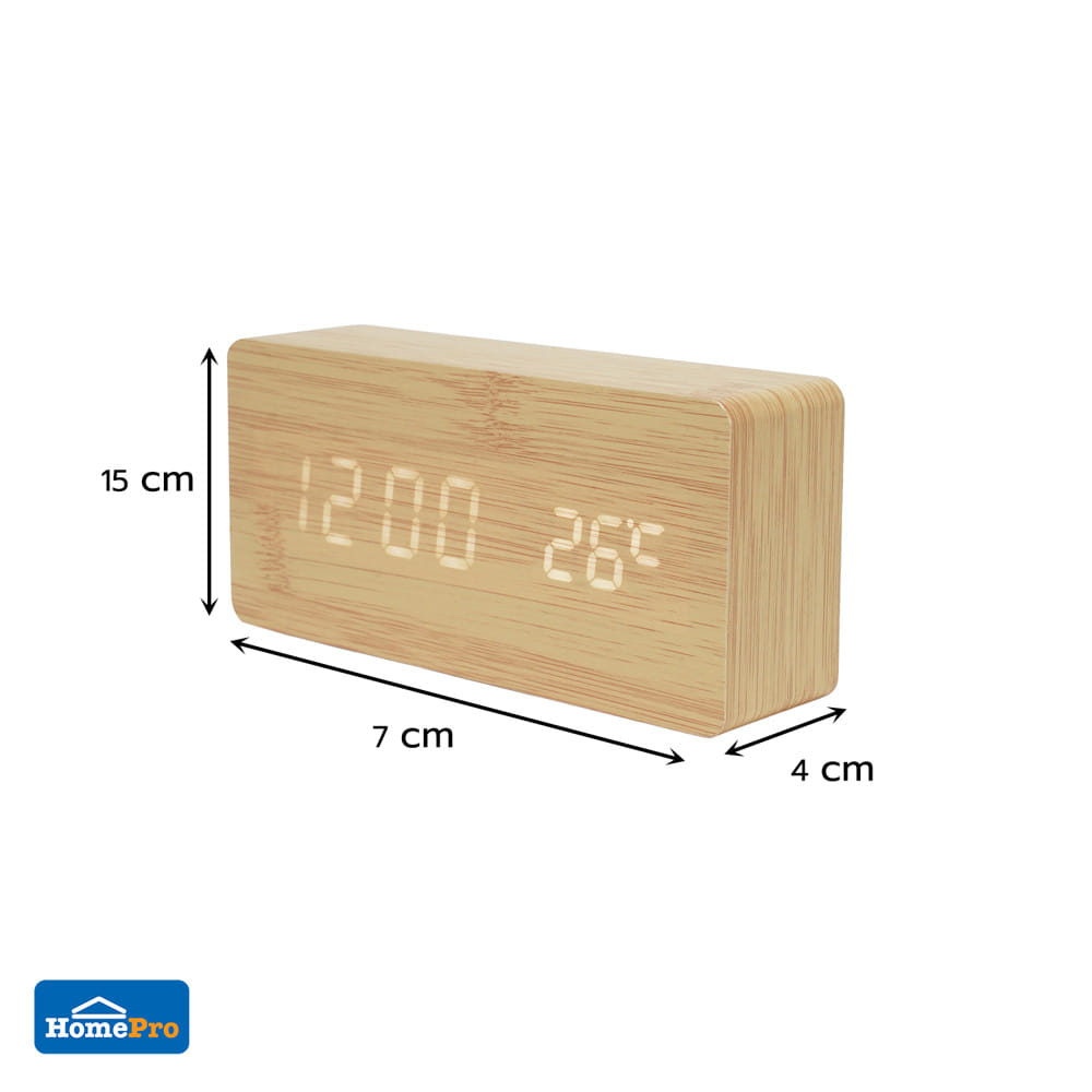 นาฬิกาดิจิทัล LED SNAZZ 26EC-4 5.9x2.7 นิ้ว สีน้ำตาล