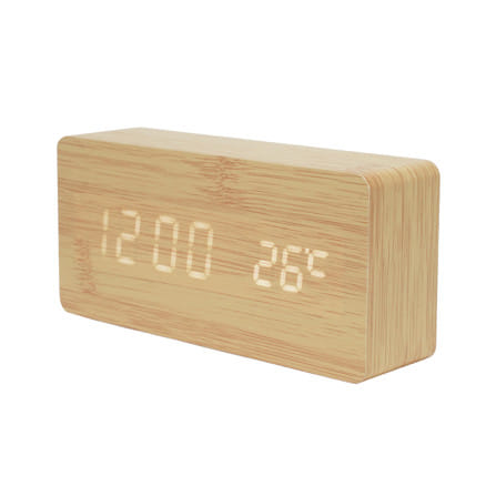 นาฬิกาดิจิทัล LED SNAZZ 26EC-4 5.9x2.7 นิ้ว สีน้ำตาล_0