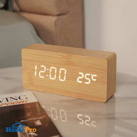 นาฬิกาดิจิทัล LED SNAZZ 26EC-4 5.9x2.7 นิ้ว สีน้ำตาล_4
