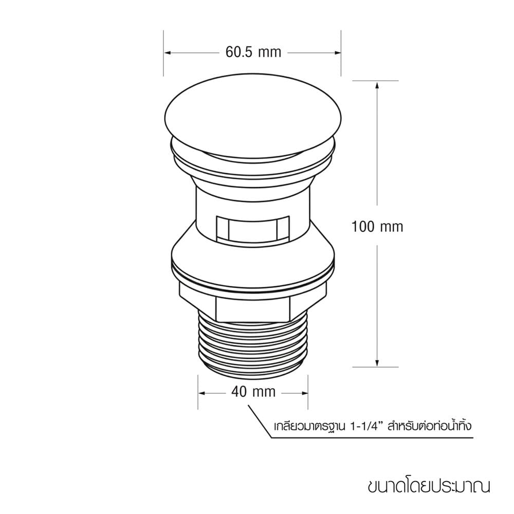 สะดืออ่างล้างหน้าแบบกด WSP BPW-17FBK