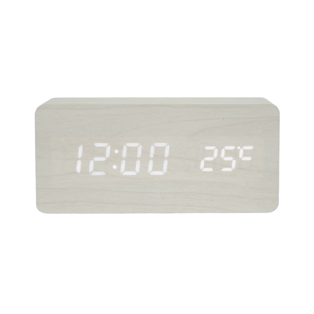 นาฬิกาดิจิทัล LED SNAZZ 26EC-3 5.9x2.7 นิ้ว สีขาว