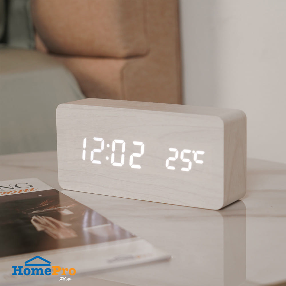 นาฬิกาดิจิทัล LED SNAZZ 26EC-3 5.9x2.7 นิ้ว สีขาว