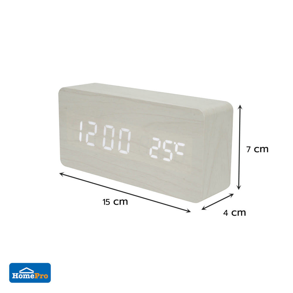 นาฬิกาดิจิทัล LED SNAZZ 26EC-3 5.9x2.7 นิ้ว สีขาว