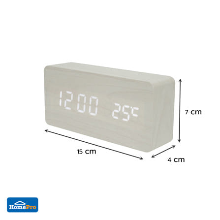 นาฬิกาดิจิทัล LED SNAZZ 26EC-3 5.9x2.7 นิ้ว สีขาว_4