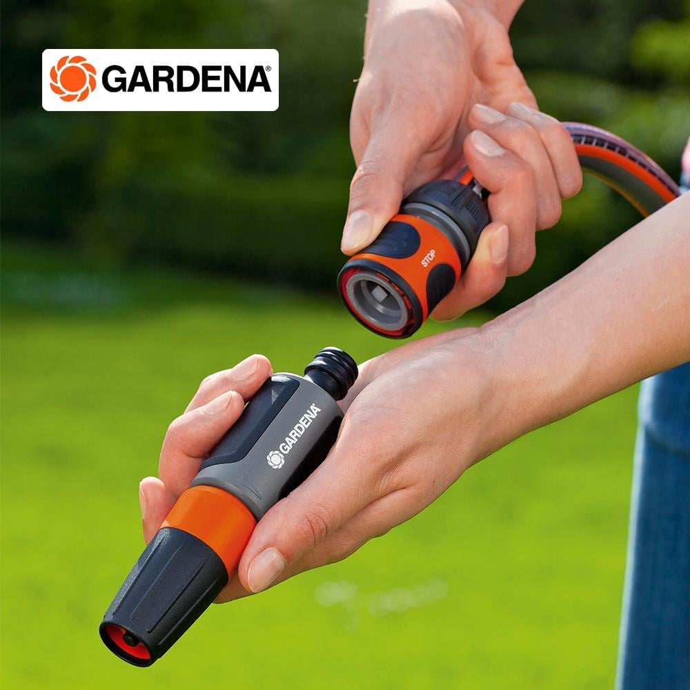 ข้อต่อสวมเร็ว+สวมสายยาง GARDENA 1/2 นิ้ว x 5/8 นิ้ว สีดำ