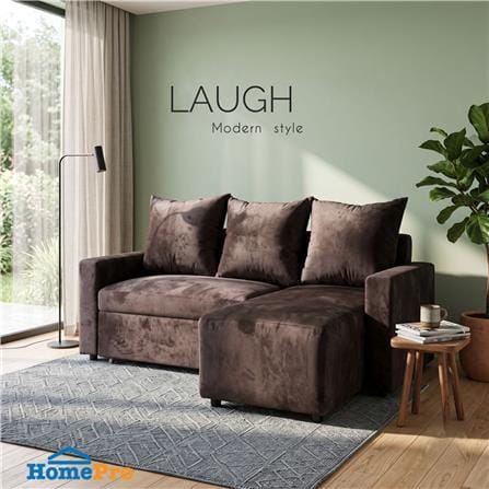 โซฟาเข้ามุมขวา AS FURNITURE LAUGH สีน้ำตาล_4