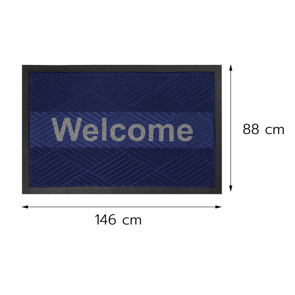 พรมเช็ดเท้าดักฝุ่น KLEEN-TEX KLEEN STEP 88x146 ซม. สี BLUE/GREY
