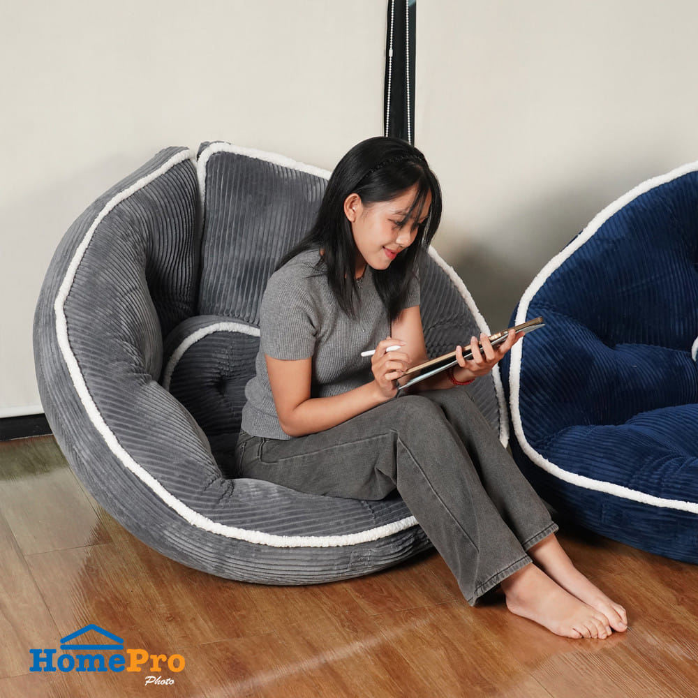 เบาะรองนั่ง HOME LIVING STYLE MOJI 34x43 นิ้ว สีเทา