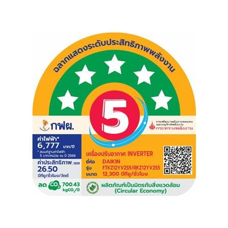 แอร์ผนัง DAIKIN FTKZ12YV2S5 12300 บีทียู อินเวอร์เตอร์_3