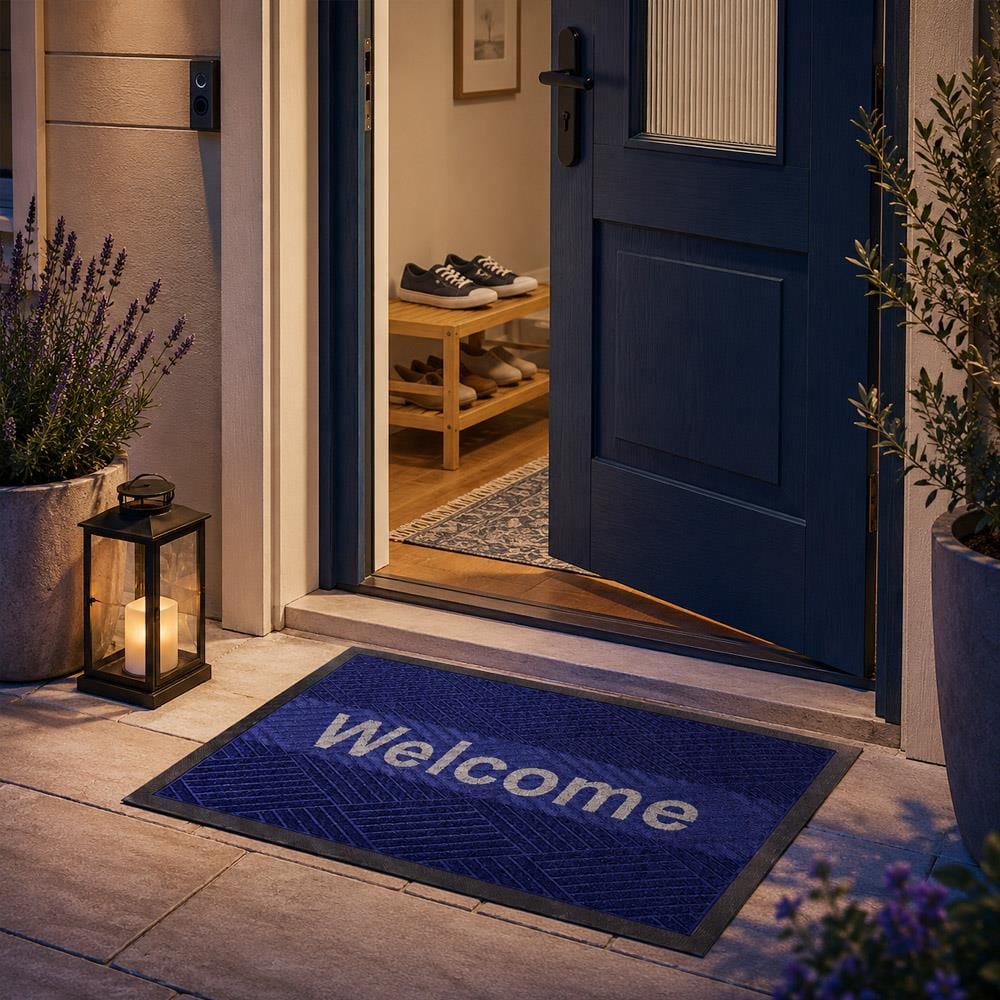 พรมเช็ดเท้าดักฝุ่น KLEEN-TEX KLEEN STEP 57x88 ซม. สี BLUE/GREY