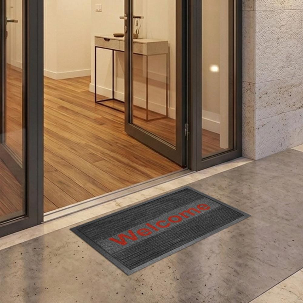 พรมเช็ดเท้าดักฝุ่น KLEEN-TEX KLEEN STEP 60x90 ซม. สี GREY/RED