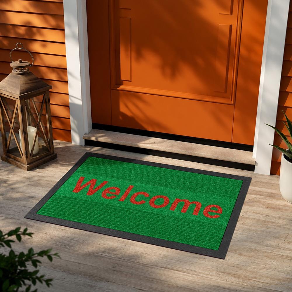 พรมเช็ดเท้าดักฝุ่น KLEEN-TEX KLEEN STEP 45x75 ซม. สี GREEN/RED