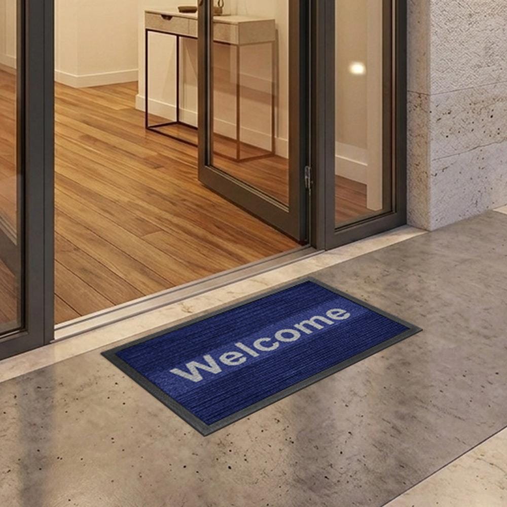 พรมเช็ดเท้าดักฝุ่น KLEEN-TEX KLEEN STEP 60x90 ซม. สี BLUE/GREY