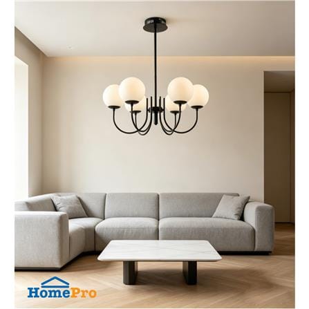 ไฟช่อ NEOLIGHT C491-6BK สีขาว/ดำ 6 หัว_5