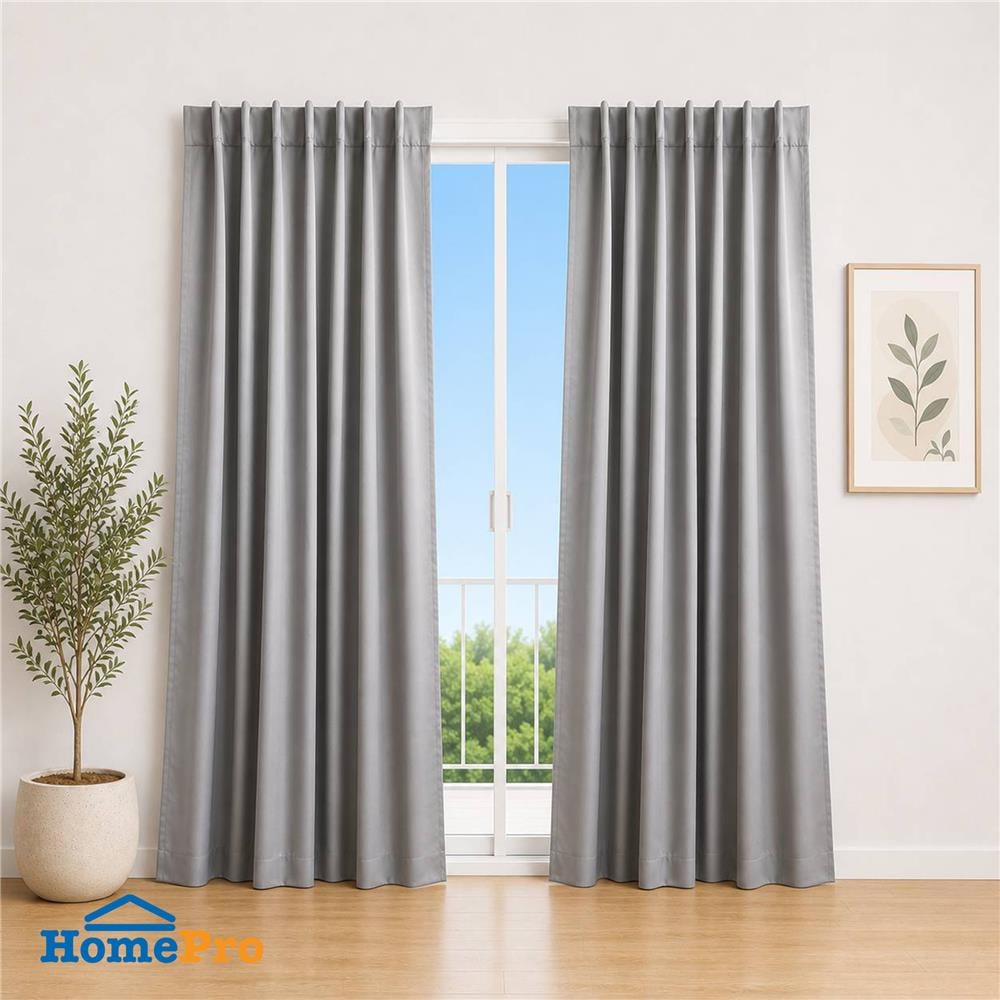 ผ้าม่านซ่อนหู HOME LIVING STYLE MALINE UV 140x220 ซม. สีเทา