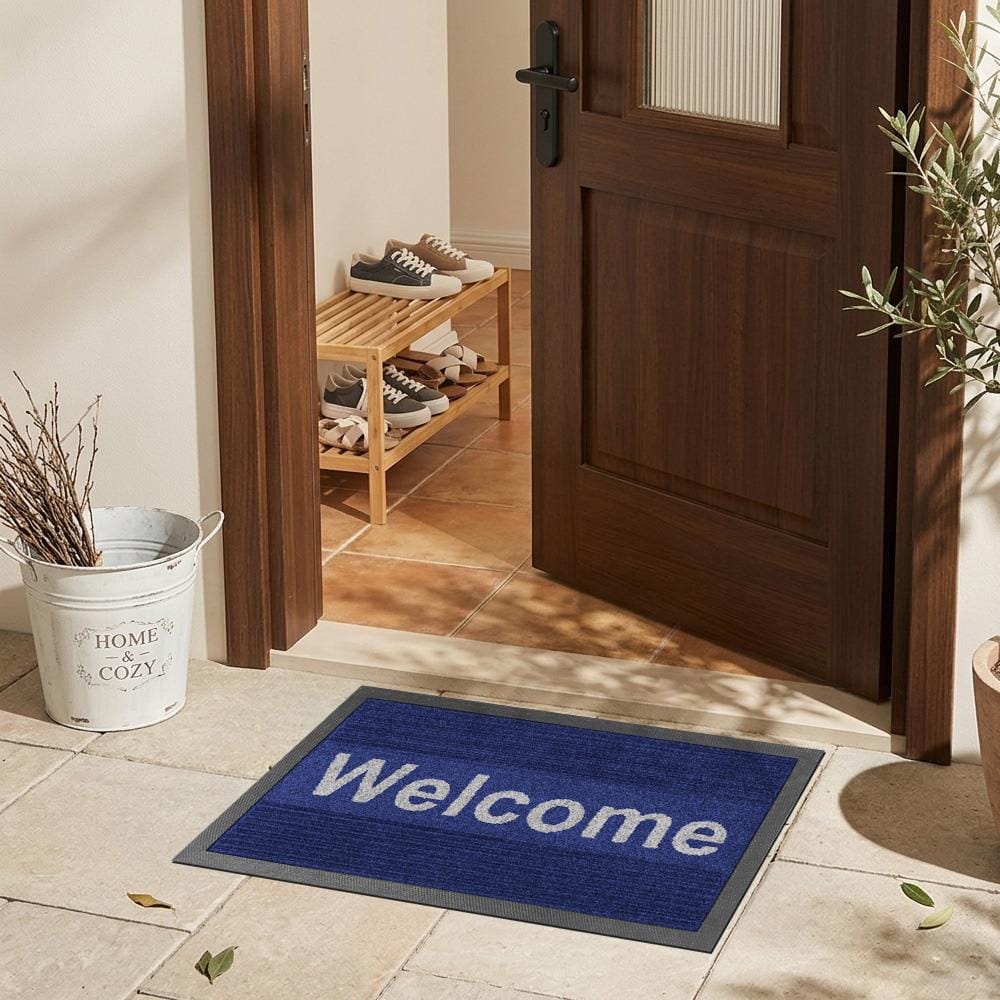 พรมเช็ดเท้าดักฝุ่น KLEEN-TEX KLEEN STEP 45x75 ซม. สี BLUE/GREY