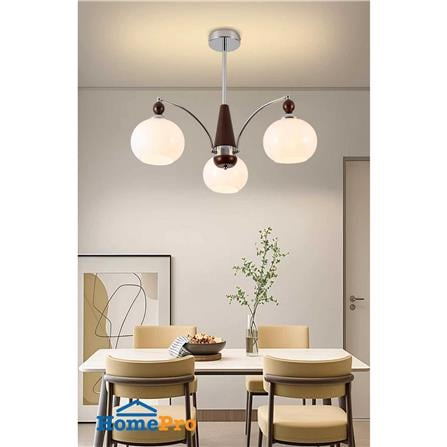 ไฟช่อ NEOLIGHT CS26-05-LS สีขาว/ลายไม้/เงิน 3 หัว_3