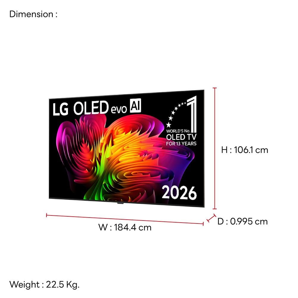 ทีวีโอแอลอีดี 83 นิ้ว LG (4K, OLED, WEB OS) OLED83W6PSA.ATM