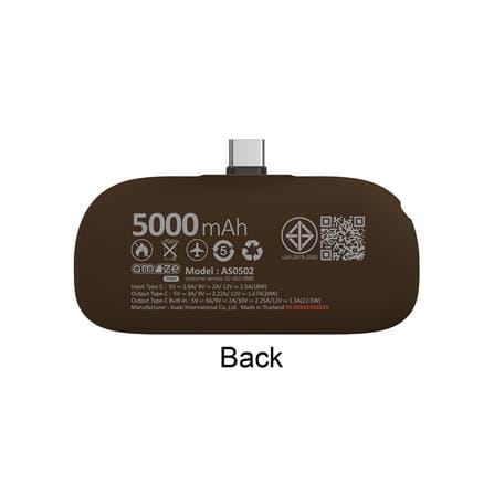 แบตเตอรี่สำรอง AMAZE ONE AMCB002 BOY&GIRL 5000 MAH สีน้ำตาลเข้ม_4