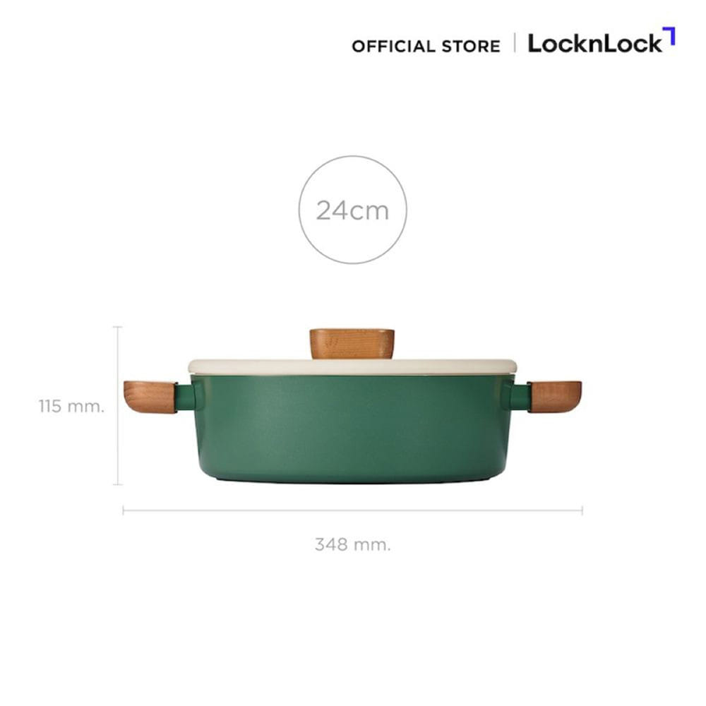 หม้อพร้อมฝา 24 ซม. LOCKNLOCK SUIT SAGE IH สีเขียว