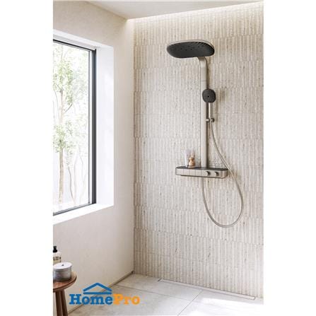 ฝักบัว RAIN SHOWER ผสม TOTO TBW14WC0T สีดำ-โครม_1