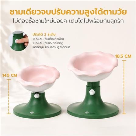 ชามอาหาร PETSTAR PBOWL01 สีเขียว/ชมพู_4