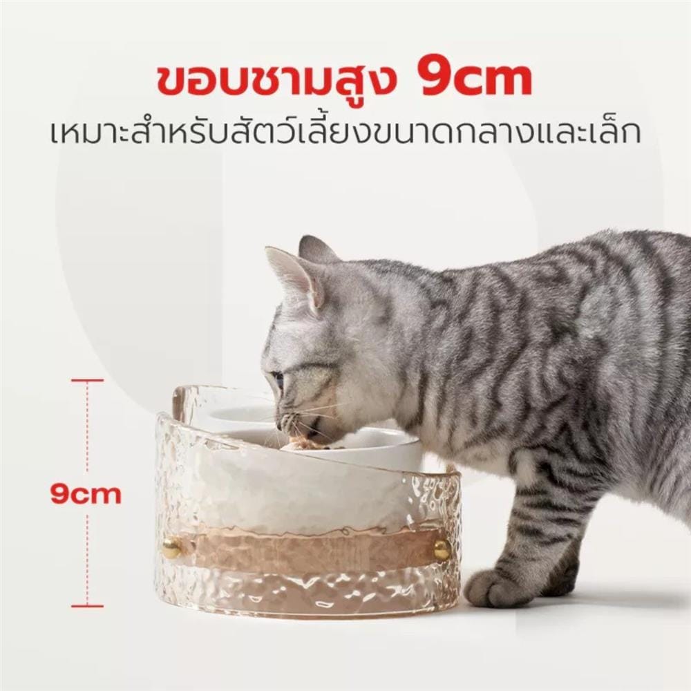 ชามอาหารสำหรับสัตว์เลี้ยง PETSTAR PSRQ0210 สีขาว
