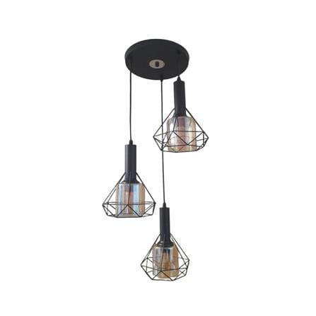 ไฟช่อ NEOLIGHT 9802-3BK สีดำ/น้ำตาล 3 หัว_0