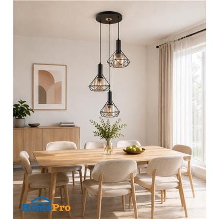 ไฟช่อ NEOLIGHT 9802-3BK สีดำ/น้ำตาล 3 หัว_3