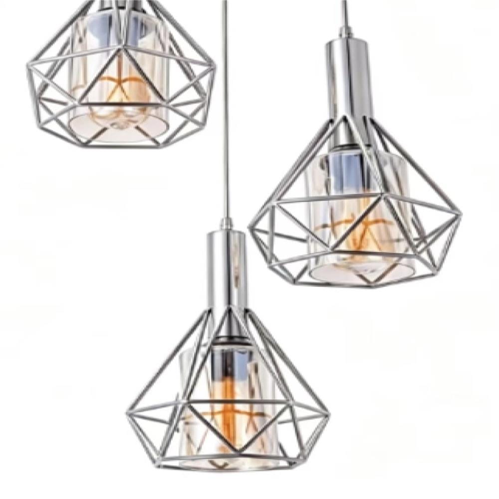 ไฟช่อ NEOLIGHT 9801-3SR สีเงิน/น้ำตาล 3 หัว