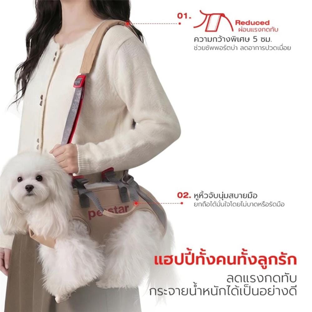 กระเป๋าสัตว์เลี้ยง PETSTAR PSRB0072 ไซซ์ S สีน้ำตาล