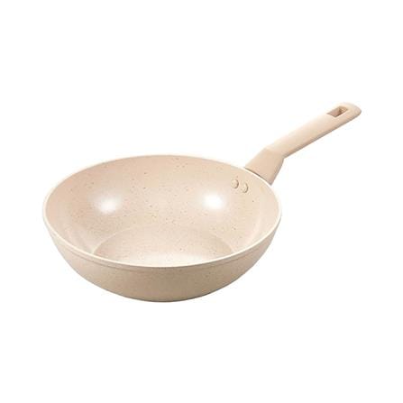 กระทะลึก 28 ซม. LOCKNLOCK MARBLE CERAMIC IH สีครีม_0
