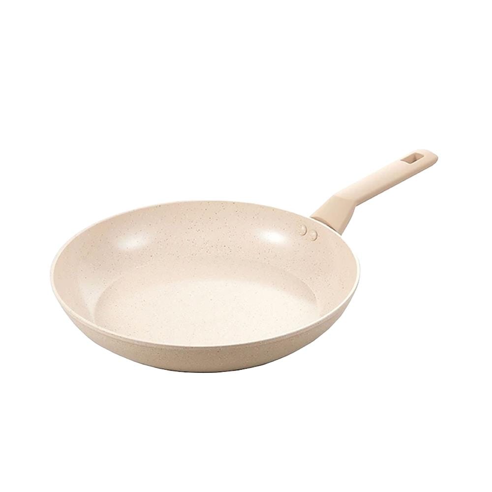 กระทะตื้น 28 ซม. LOCKNLOCK MARBLE CERAMIC IH สีครีม