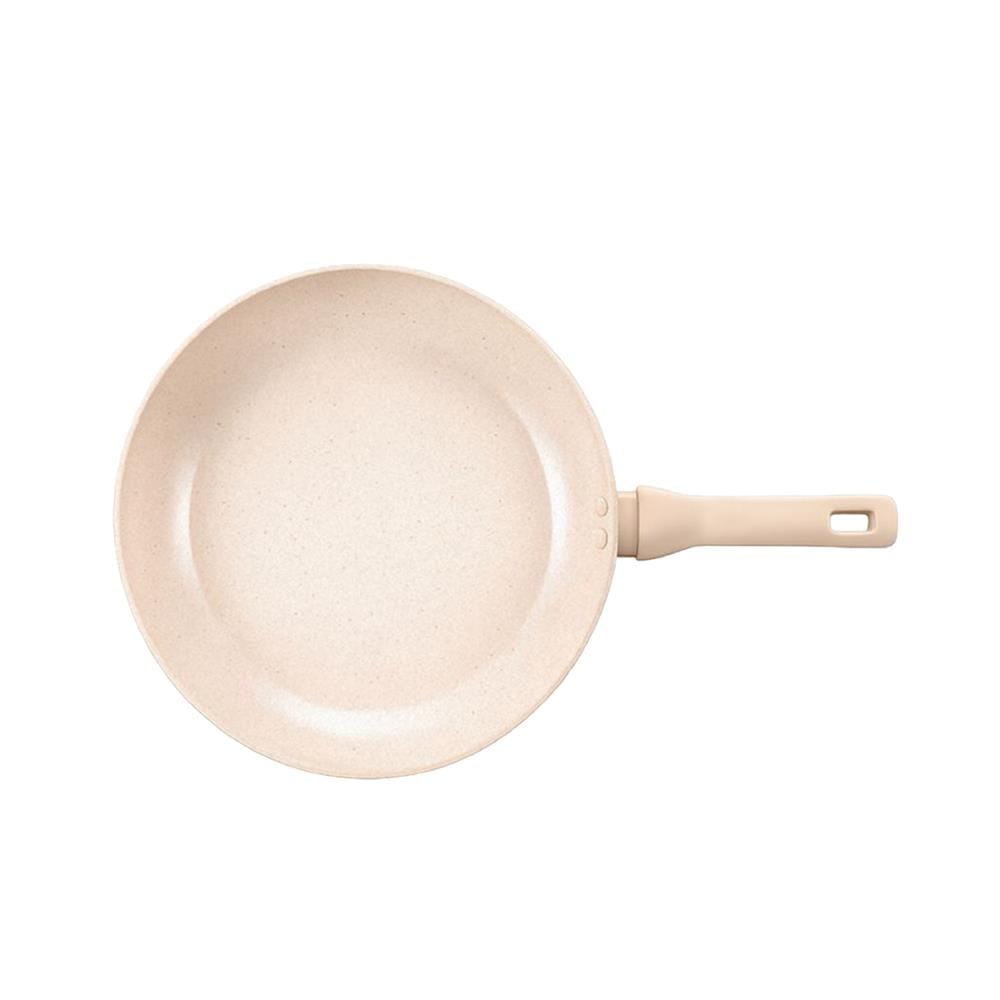 กระทะตื้น 28 ซม. LOCKNLOCK MARBLE CERAMIC IH สีครีม