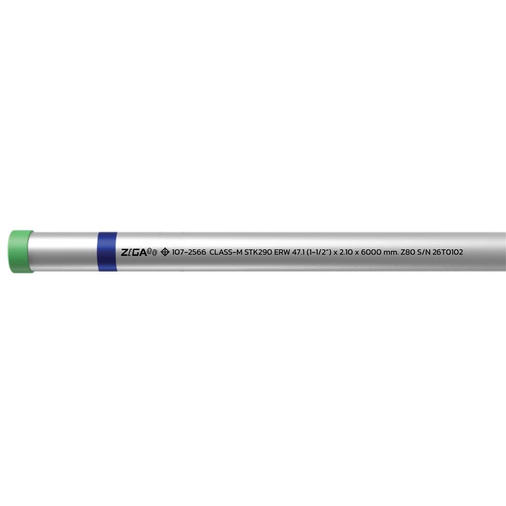 ท่อเคลือบสังกะสี ZIGA ปลายเกลียวคาดน้ำเงิน 1-1/2 นิ้ว หนา 2.00-2.10 มม. ยาว 6 เมตร