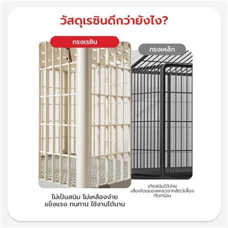 กรงเรซิน PETSTAR PSLC0014 ไซซ์ S สีเบจ_7