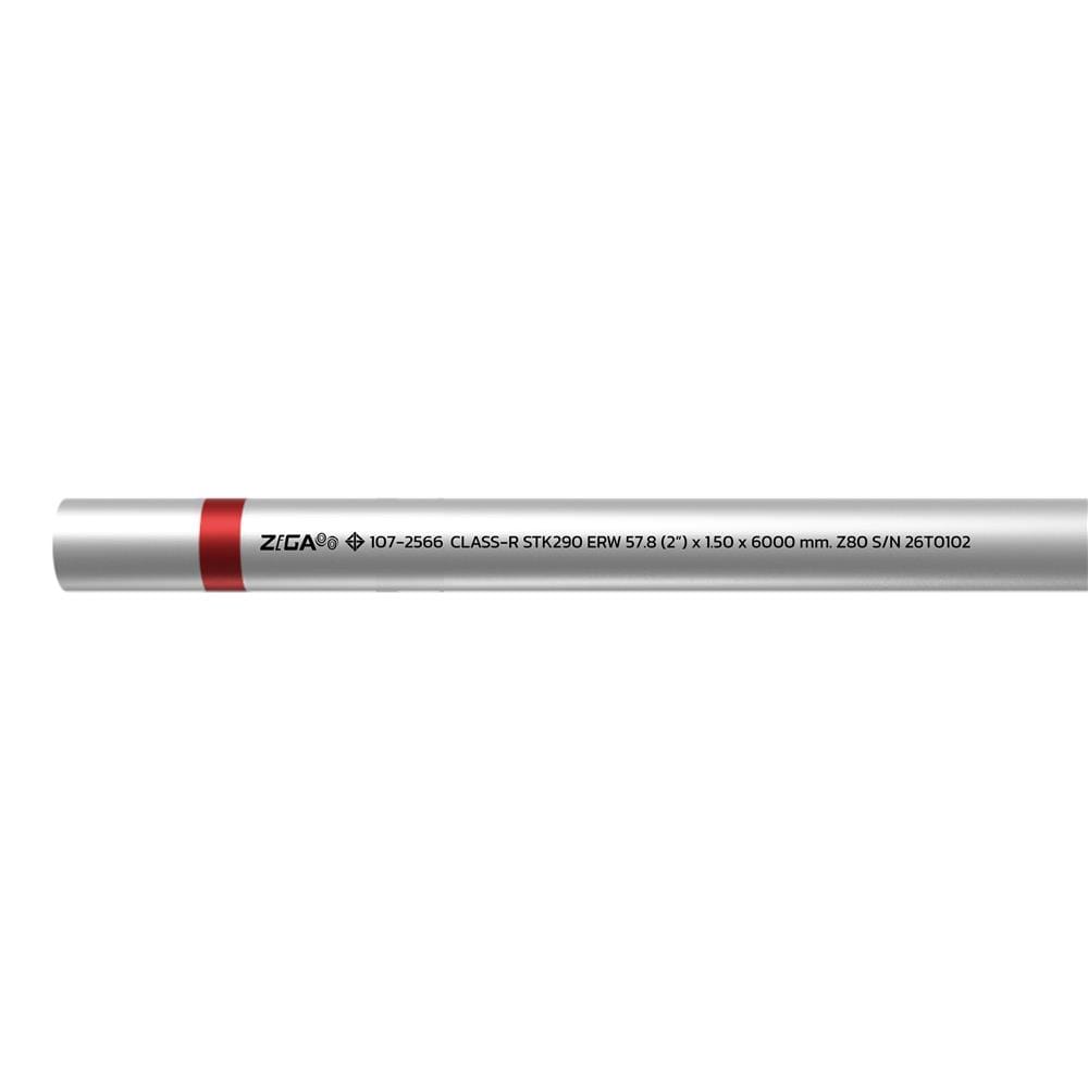 ท่อเคลือบสังกะสี ZIGA ปลายเรียบคาดแดง 2 นิ้ว หนา 1.35-1.40 มม. ยาว 6 เมตร