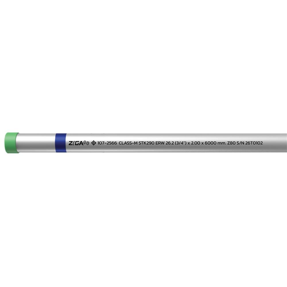 ท่อเคลือบสังกะสี ZIGA ปลายเกลียวคาดน้ำเงิน 3/4 นิ้ว หนา 1.90-2.00 มม. ยาว 6 เมตร