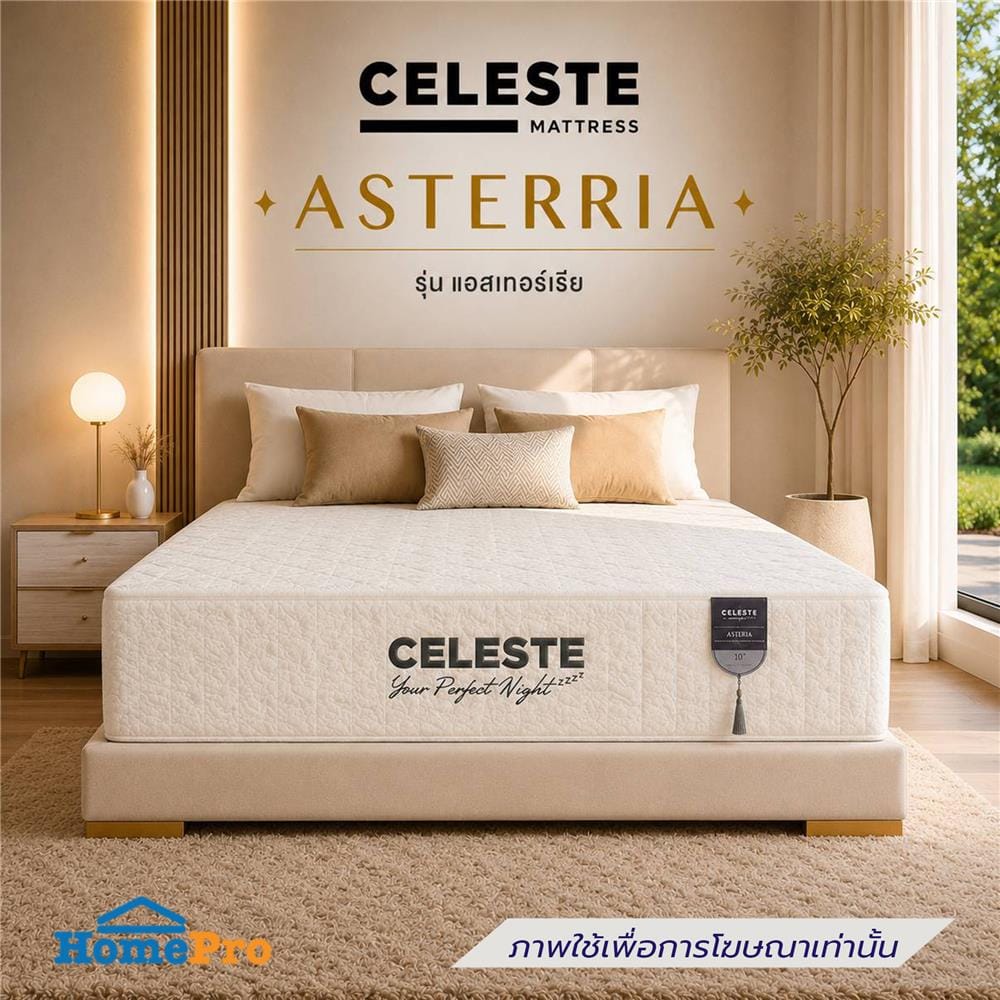 ที่นอนยางพารา 3.5 ฟุต CELESTE MATTRESS ASTERRIA (พร้อมชุดเครื่องนอน 7 ชิ้น)