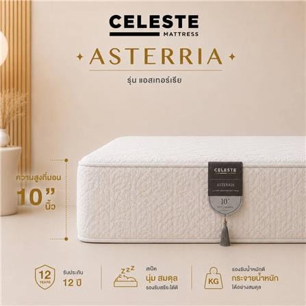 ที่นอนยางพารา 5 ฟุต CELESTE MATTRESS ASTERRIA (พร้อมชุดเครื่องนอน 10 ชิ้น)_4