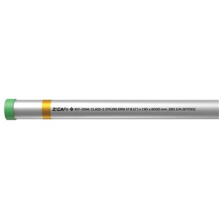 ท่อเคลือบสังกะสี ZIGA ปลายเกลียวคาดเหลือง 2 นิ้ว หนา 1.70-1.80 มม. ยาว 6 เมตร_0
