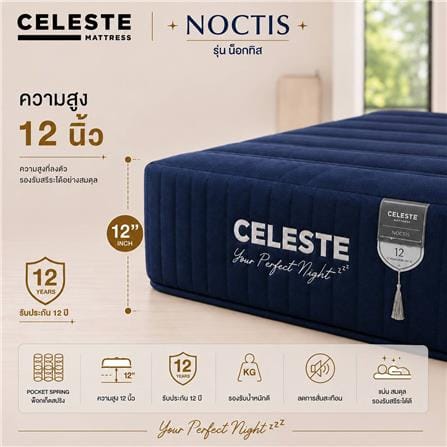 ที่นอนพ็อกเก็ตสปริง 5 ฟุต CELESTE MATTRESS NOCTIS (พร้อมชุดเครื่องนอน 4 ชิ้น)_2