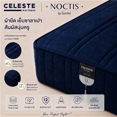 ที่นอนพ็อกเก็ตสปริง 5 ฟุต CELESTE MATTRESS NOCTIS (พร้อมชุดเครื่องนอน 4 ชิ้น)_4